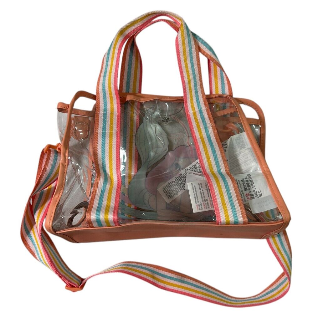 Disney Ariel Clear Crossbody Bag Rainbow Strap Pink Trim Adjustable Strap - Picture 9 of 16